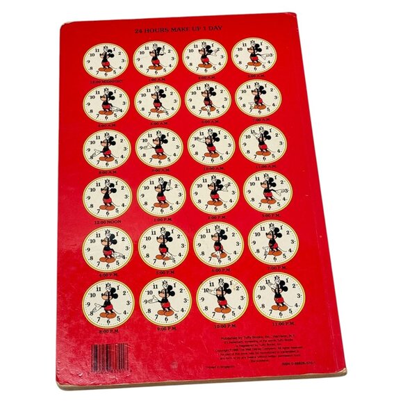 Walt Disneys Mickey Mouse Clock Working Hands Board Book Vintage 1988 - Picture 2 of 10